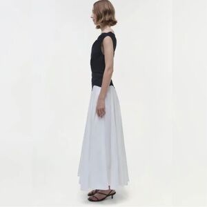Cersei Cotton Midi Dress (white / black)